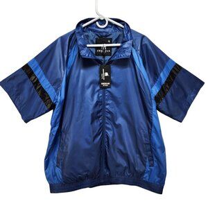 Short Sleeve Mens size XL Full Zip Jacket Blue Black Golf Windbreaker NEW